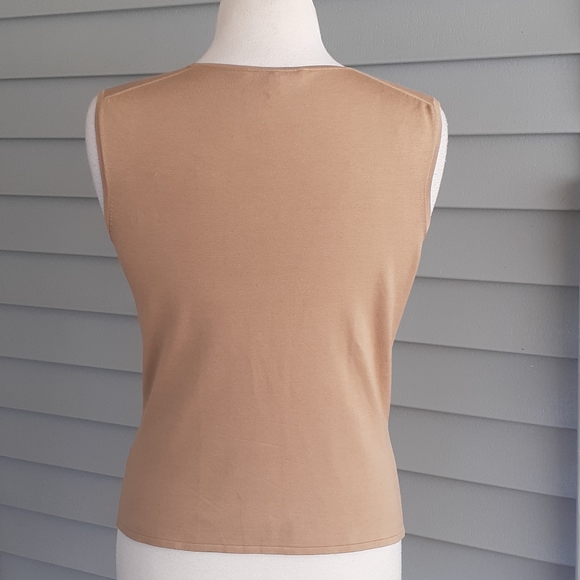 Gucci tan knit blouse vest vintage 90s - Picture 5 of 9